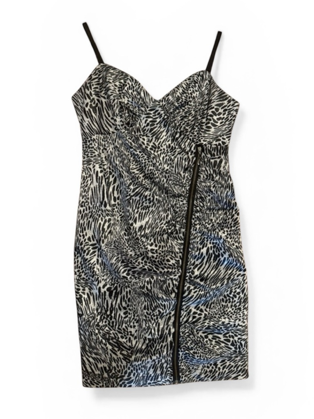 GUESS Black & Silver Animal Print Dress US 7